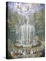 France, Versailles, Fountain in Gardens-Jean Antoine Simeon Fort-Stretched Canvas