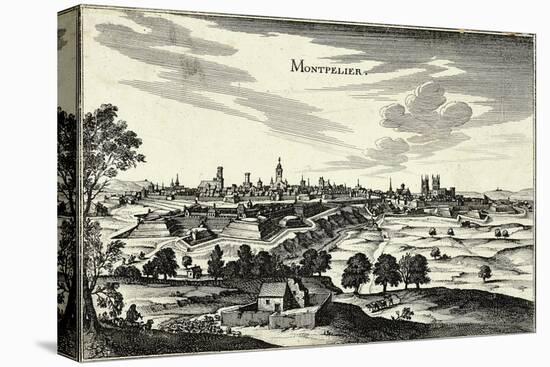 France, View of Montpellier, German, 1660-null-Stretched Canvas