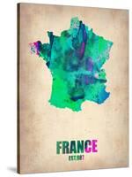 France Watercolor Map-NaxArt-Stretched Canvas