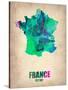 France Watercolor Map-NaxArt-Stretched Canvas