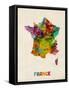 France Watercolor Map-Michael Tompsett-Framed Stretched Canvas