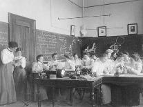 Young women performing atmospheric pressure experiments in normal school, Washington D.C., c.1899-Frances Benjamin Johnston-Photographic Print