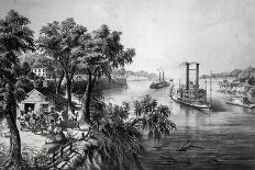 The Mississippi in the Time of Peace, Pub. by Currier and Ives, New York, 1865-Frances Flora Bond Palmer-Framed Stretched Canvas
