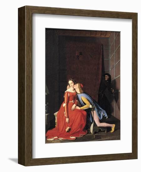 Francesca Da Rimini and Paolo Malatesta, 1819-Jean-Auguste-Dominique Ingres-Framed Giclee Print