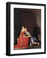 Francesca Da Rimini and Paolo Malatesta, 1819-Jean-Auguste-Dominique Ingres-Framed Giclee Print