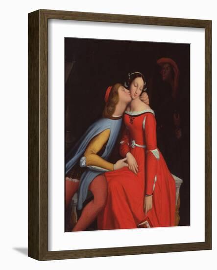 Francesca Da Rimini and Paolo Malatesta, 1819-Jean-Auguste-Dominique Ingres-Framed Giclee Print