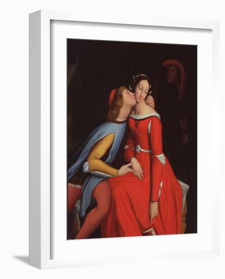 Francesca Da Rimini and Paolo Malatesta, 1819-Jean-Auguste-Dominique Ingres-Framed Giclee Print