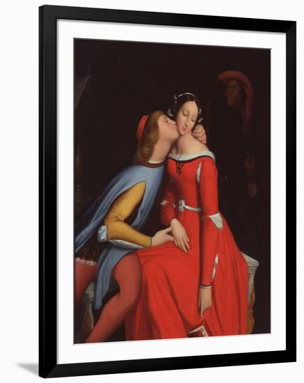 Francesca Da Rimini and Paolo Malatesta, 1819-Jean-Auguste-Dominique Ingres-Framed Premium Giclee Print
