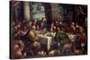 Francesco Bassano / 'The Last Supper', ca. 1586, Italian School, Oil on canvas, 151 cm x 214 cm...-FRANCESCO BASSANO THE YOUNGER-Stretched Canvas