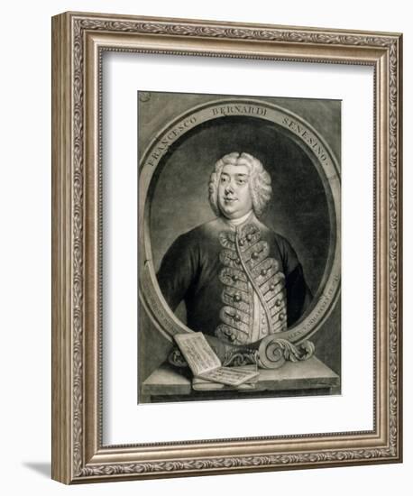 Francesco Bernardi Senesino, Engraved by Alexander Van Haecken (1701-58), 1735-Thomas Hudson-Framed Giclee Print