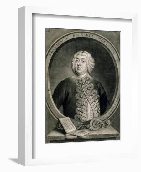 Francesco Bernardi Senesino, Engraved by Alexander Van Haecken (1701-58), 1735-Thomas Hudson-Framed Giclee Print