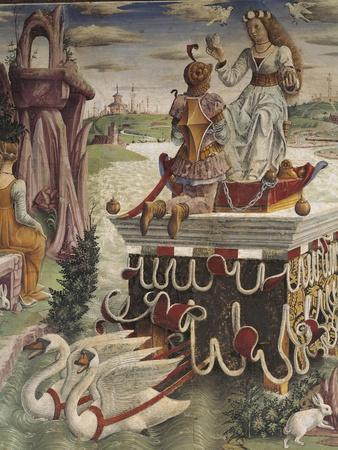 Chariot of Venus Drawn by Swans, Detail from Triumph of Venus, Scene from Month of April, Ca 1470
