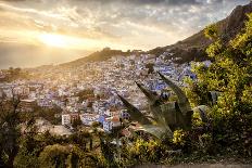 Sunset over Chefchaouen, the blue city of Morocco, North Africa, Africa-Francesco Fanti-Photographic Print