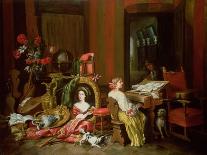 Interior with a Lady at a Harpsichord-Francesco Fieravino-Giclee Print