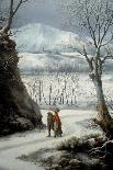 Couple on the Road in the Middle of Winter, 18Th Century (Oil on Canvas)-Francesco Foschi-Mounted Giclee Print