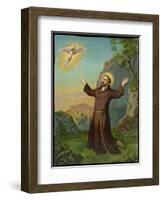 Francesco (Francis) di Assisi Receives the Stigmata-null-Framed Art Print