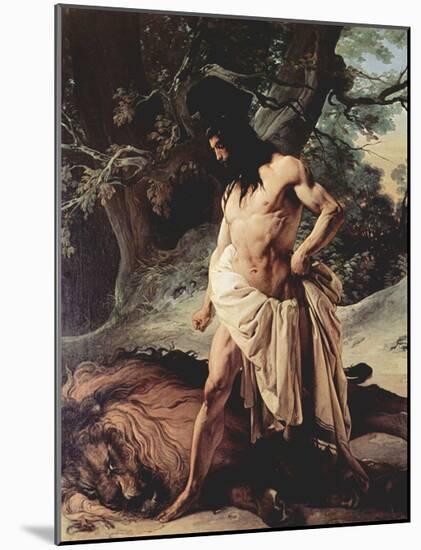 Francesco Hayez (Samson and the Lion) Art Poster Print-null-Mounted Poster