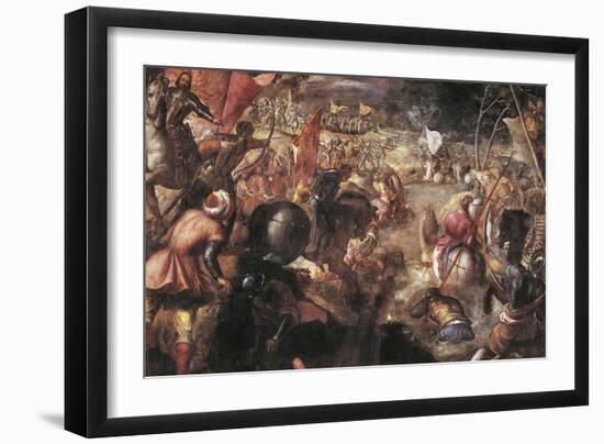 Francesco II Gonzaga Fighting in the Battle of Taro Against Charles VIII of France in 1495, 1579-Jacopo Robusti Tintoretto-Framed Giclee Print