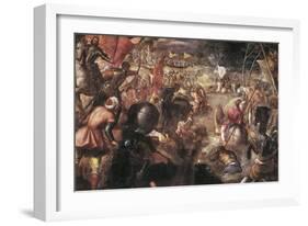 Francesco II Gonzaga Fighting in the Battle of Taro Against Charles VIII of France in 1495, 1579-Jacopo Robusti Tintoretto-Framed Giclee Print