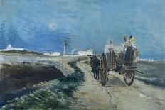 Farmer Charging a Cart in a Yard-Francesco Netti-Giclee Print