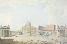 St. Peter's, the Basilica and the Piazza-Francesco Panini-Framed Stretched Canvas