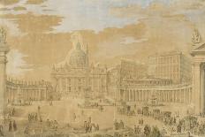 L'église de Saint-Pierre du Vatican à Rome-Francesco Pannini-Framed Stretched Canvas