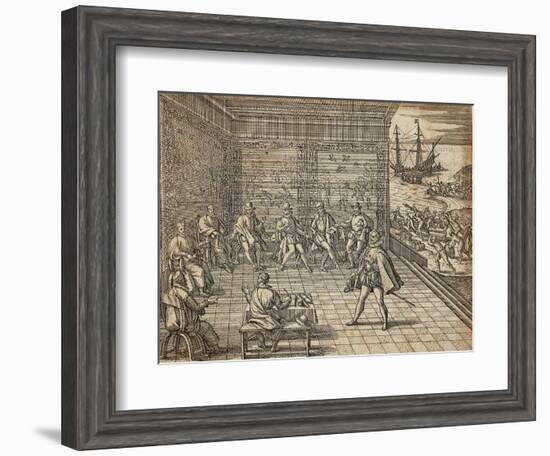 Francesco Pizarro Preparing for His Expedition to South America, 1590-Theodore de Bry-Framed Giclee Print