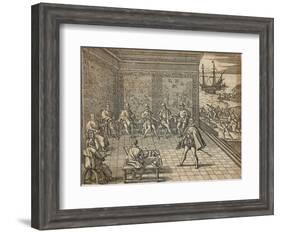 Francesco Pizarro Preparing for His Expedition to South America, 1590-Theodore de Bry-Framed Giclee Print