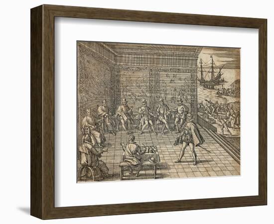 Francesco Pizarro Preparing for His Expedition to South America, 1590-Theodore de Bry-Framed Giclee Print