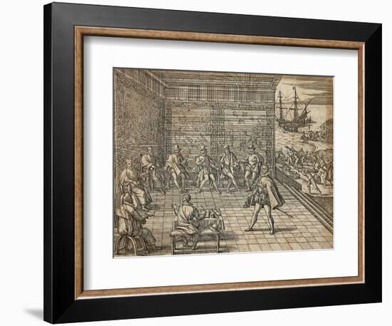 Francesco Pizarro Preparing for His Expedition to South America, 1590-Theodore de Bry-Framed Giclee Print