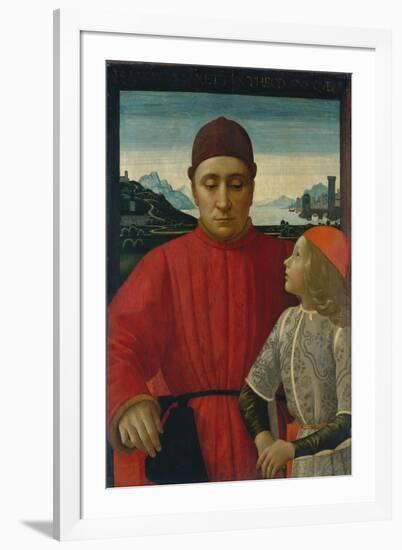 Francesco Sassetti and His Son Teodoro, c.1488-Domenico Ghirlandaio-Framed Giclee Print