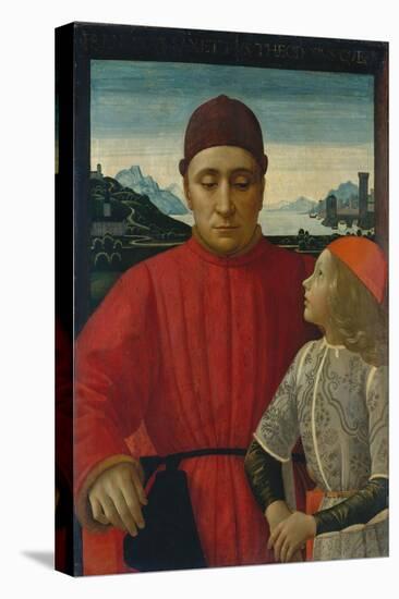 Francesco Sassetti and His Son Teodoro, c.1488-Domenico Ghirlandaio-Stretched Canvas