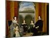 Francesco Tapia, Conte Del Vasto, with His Family Seated in an Interior of the Palazzo Tapia with A-Wolfgang Heimbach-Mounted Giclee Print
