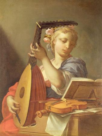 Personification of Music: a Young Woman Playing a Lute
