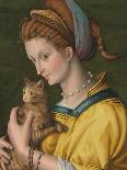 Portrait of a Young Lady Holding a Cat-Francesco Ubertini Verdi Bachiacca-Framed Stretched Canvas