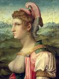 Portrait of a Young Lady Holding a Cat-Francesco Ubertini Verdi Bachiacca-Framed Stretched Canvas