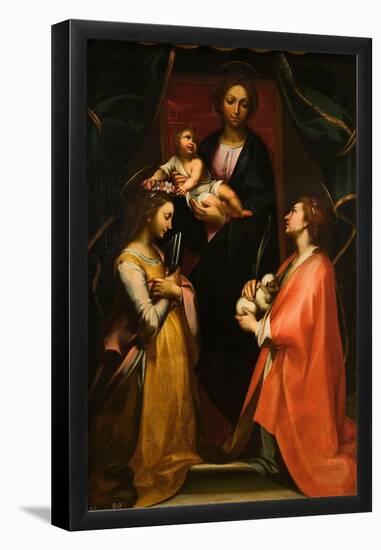 Francesco Vanni / 'The Virgin with Child and Saints Cecilia and Agnes', Late 16th century - Earl...-FRANCESCO VANNI-Framed Poster
