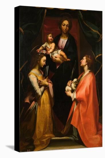 Francesco Vanni / 'The Virgin with Child and Saints Cecilia and Agnes', Late 16th century - Earl...-FRANCESCO VANNI-Stretched Canvas