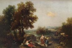 Landscape with Peasants Watching a Herd of Cattle-Francesco Zuccarelli-Giclee Print