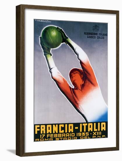 Francia-Italia Football, 1935-T^ Corbella-Framed Giclee Print