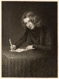 Charles Dickens English Writer Writing in 1842-Francis Alexander-Laminated Art Print