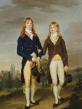 Portrait of Two Eton Schoolboys, Eton Chapel Beyond-Francis Alleyne-Framed Giclee Print