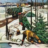 "Harvesting Christmas Trees," Country Gentleman Cover, December 1, 1942-Francis Chase-Framed Giclee Print