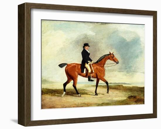 Francis Const on His Bay Hunter Riding Near the Sea, 1806-Benjamin Marshall-Framed Giclee Print