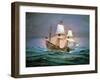 Francis Drake Sailed His Ship Golden Hind into History-null-Framed Giclee Print