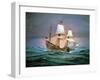 Francis Drake Sailed His Ship Golden Hind into History-null-Framed Giclee Print