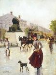 Paris Street Scene-Francis Garat-Framed Stretched Canvas