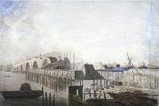 Construction of Blackfriars Bridge, London, C1762-Francis Grose-Giclee Print