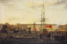 View of Blackwall Yard from the North Bank of the Thames (England)-Francis Holman-Giclee Print