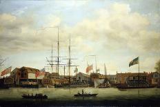 A Small Shipyard on the Thames (England), with Two Boats under Construction. Oil on Canvas, 1760-17-Francis Holman-Giclee Print